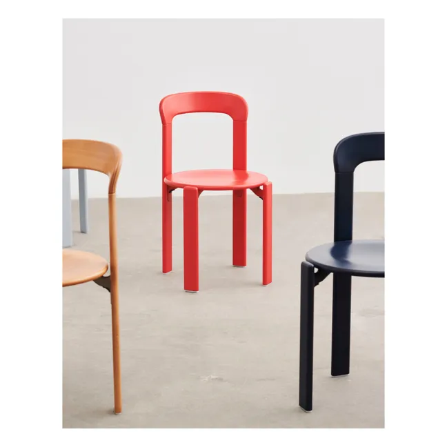 Chaise Rey en bois laqué - Bruno Rey | Rouge
