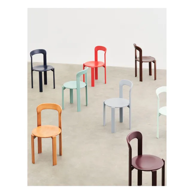 Chaise Rey en bois laqué - Bruno Rey | Rouge