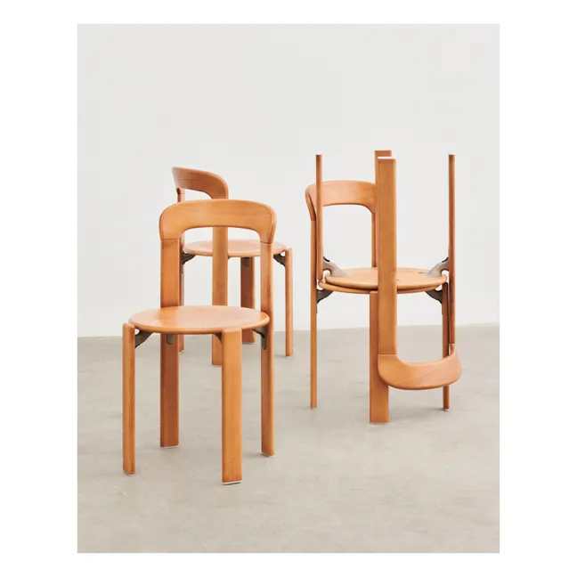 Rey Lacquered Wood Chair - Bruno Rey | Orange