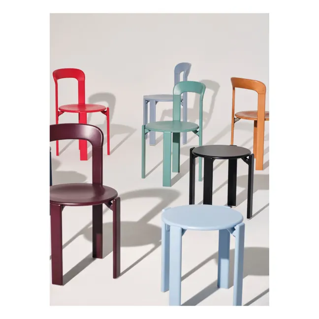 Chaise Rey en bois laqué - Bruno Rey | Aubergine