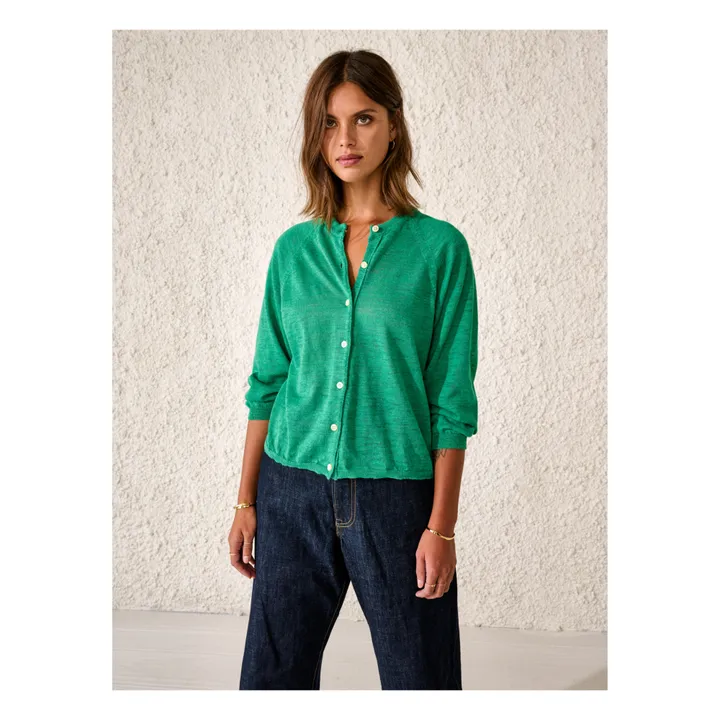 Weste Leinen - Damenkollektion  | Grün- Produktbild Nr. 3