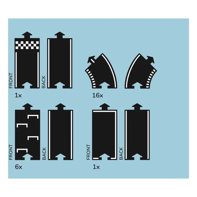 Circuit modulable Grand Prix pour voitures - 24 pièces