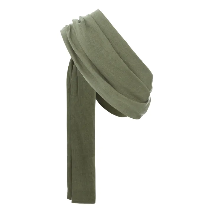 Bufanda portabebé de lino  | Verde oliva- Imagen del producto n°2