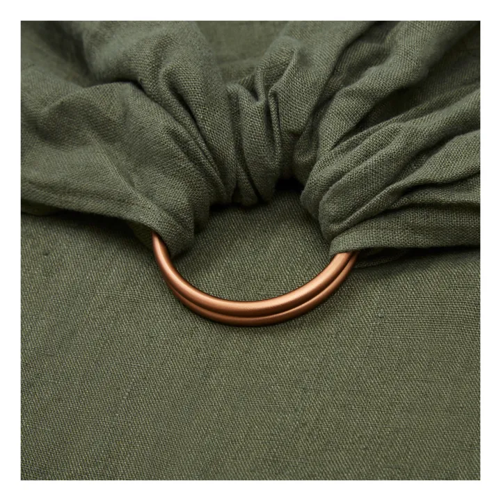 Bufanda portabebé de lino  | Verde oliva- Imagen del producto n°4