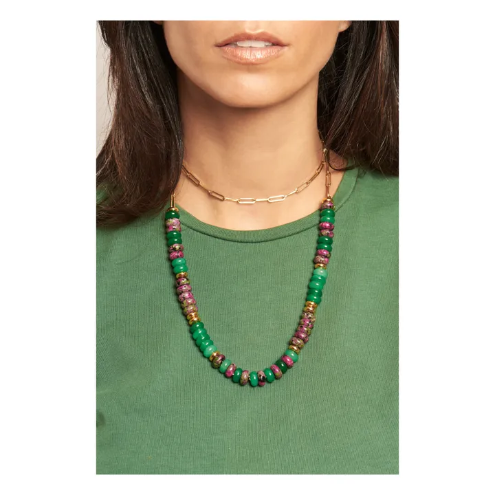 Oasis Jeanne Double Necklace | Green- Product image n°1