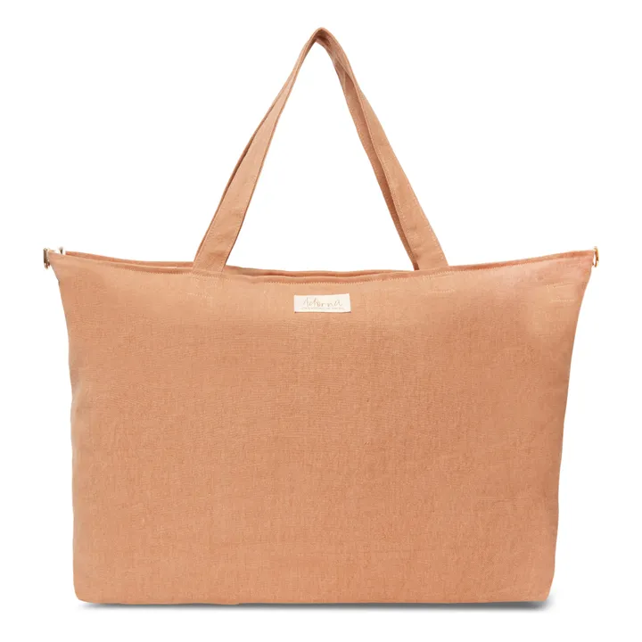 Linen Overnight Bag | Terracotta- Product image n°0