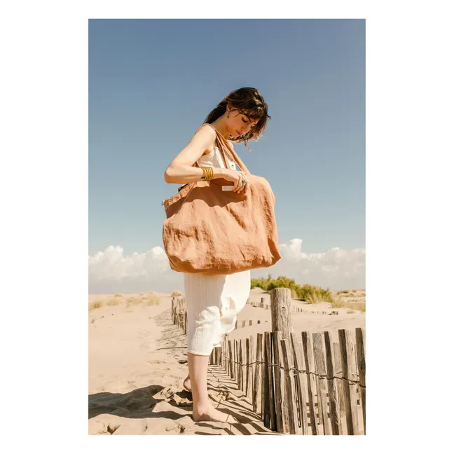 Caroline Linen Weekend Bag | Terracotta