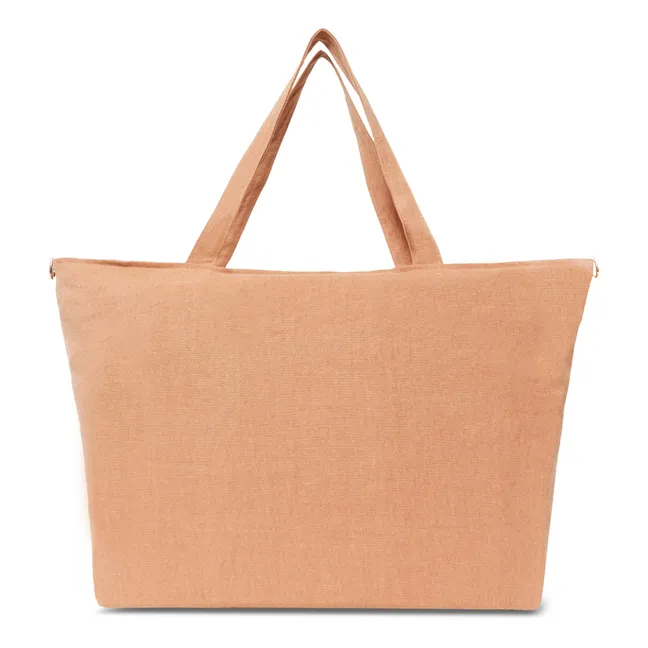 Caroline Linen Weekend Bag | Terracotta