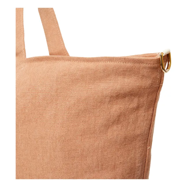 Caroline Bolsa de fin de semana de lino | Terracotta