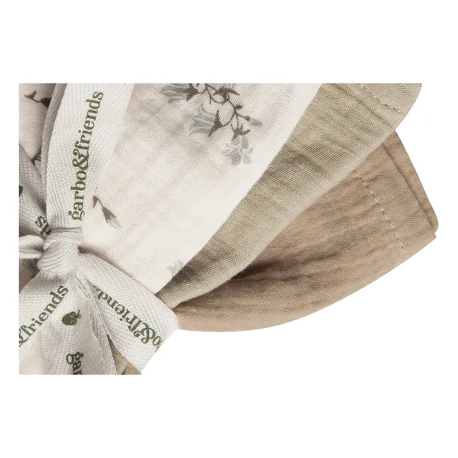 Mantitas en gasa de algodón Bluebell - Set de 3 | Crema