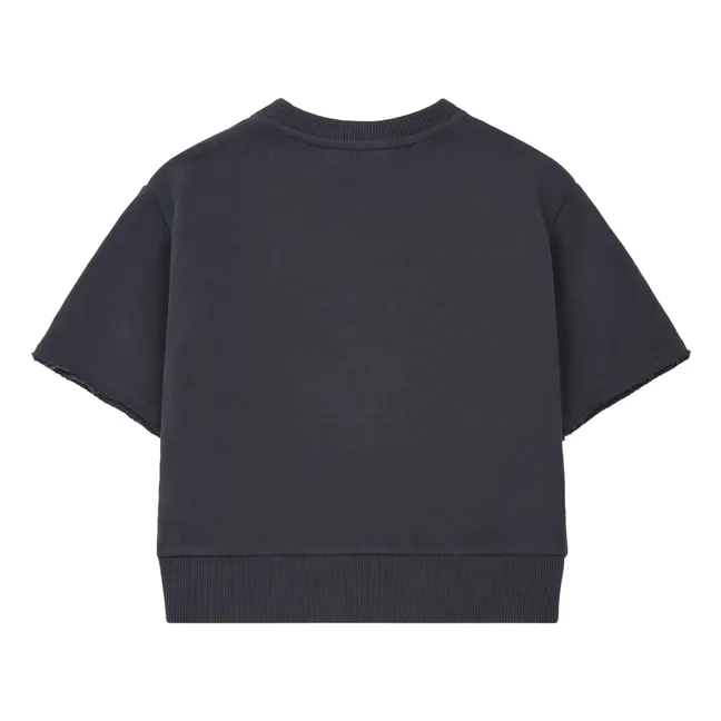 Kurzarm-Sweatshirt aus Bio-Baumwolle | Kohle