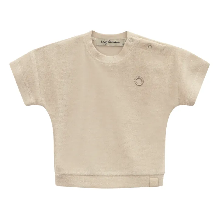 Elbe Terry Cloth Baby T-shirt | Beige- Product image n°0