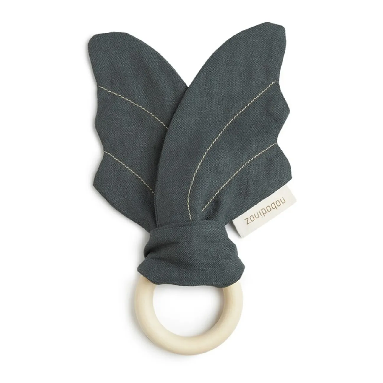 Nobodinoz Blue Teething Ring - French Linen