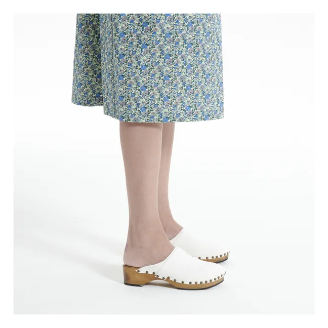 Ines Leather Clogs | White