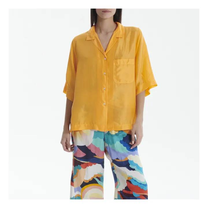 Habotai Silk Shirt | Orange- Product image n°5