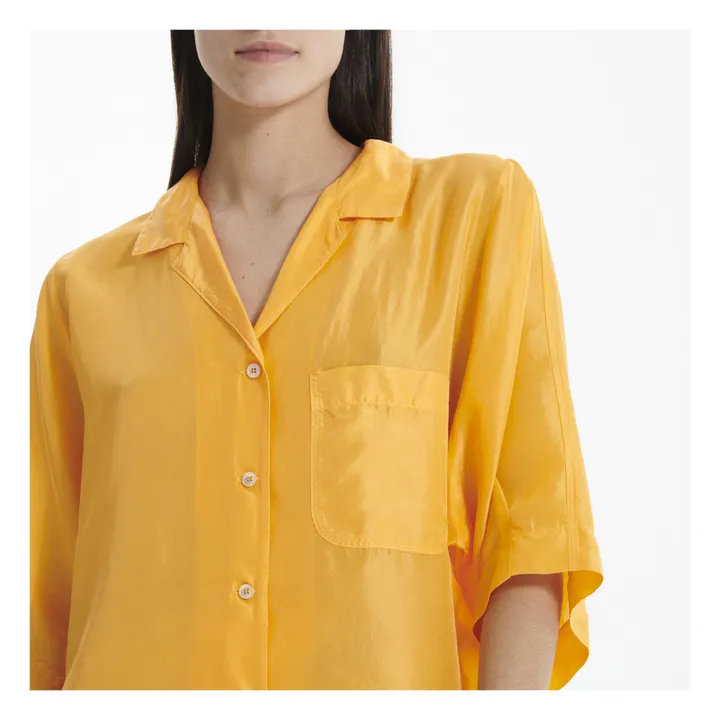Habotai Silk Shirt | Orange- Product image n°6