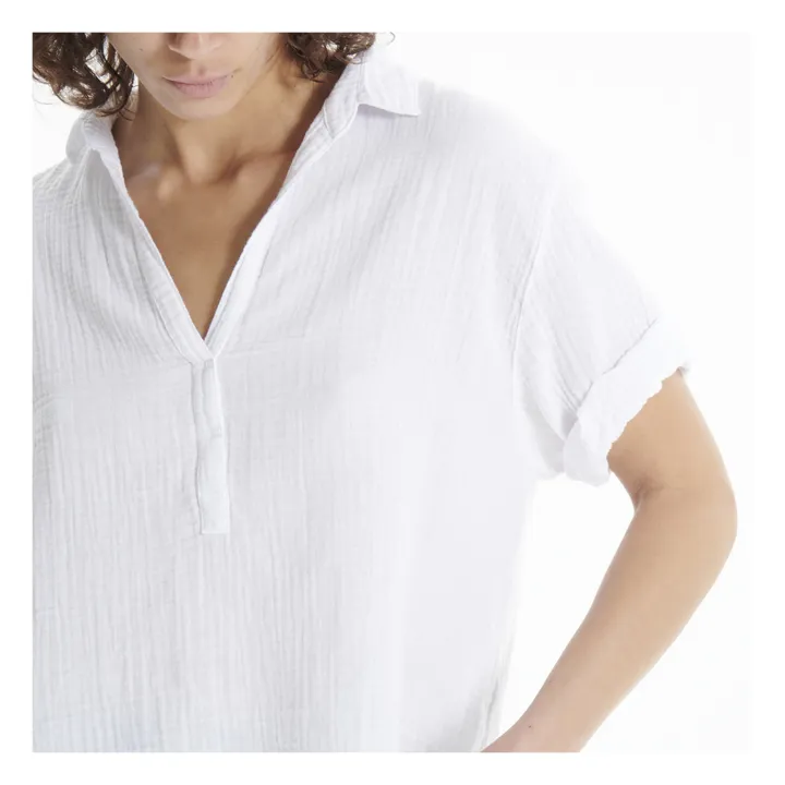 Blouse Cruz Gaze de Coton | Blanc- Image produit n°3