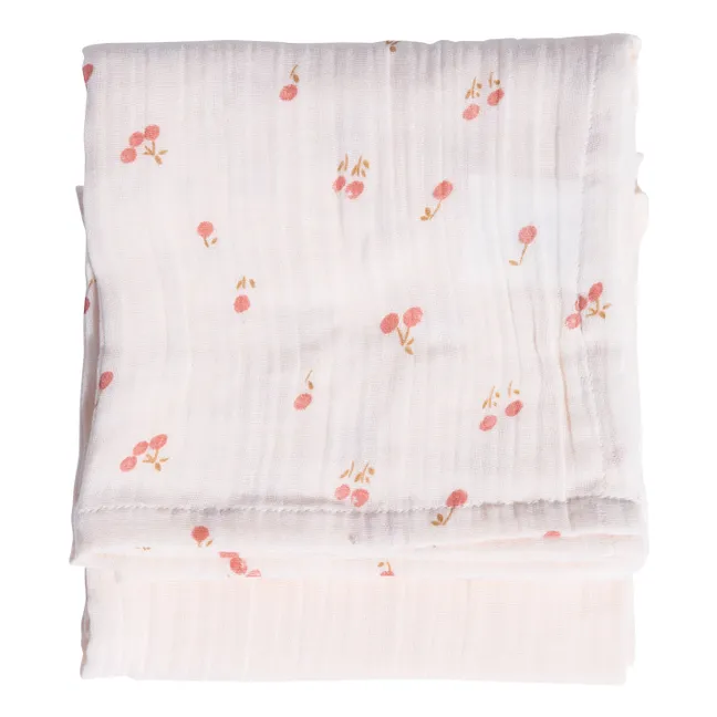 2er-Pack Wickeltücher aus Bio-Baumwolle Blossom | Mattrosa