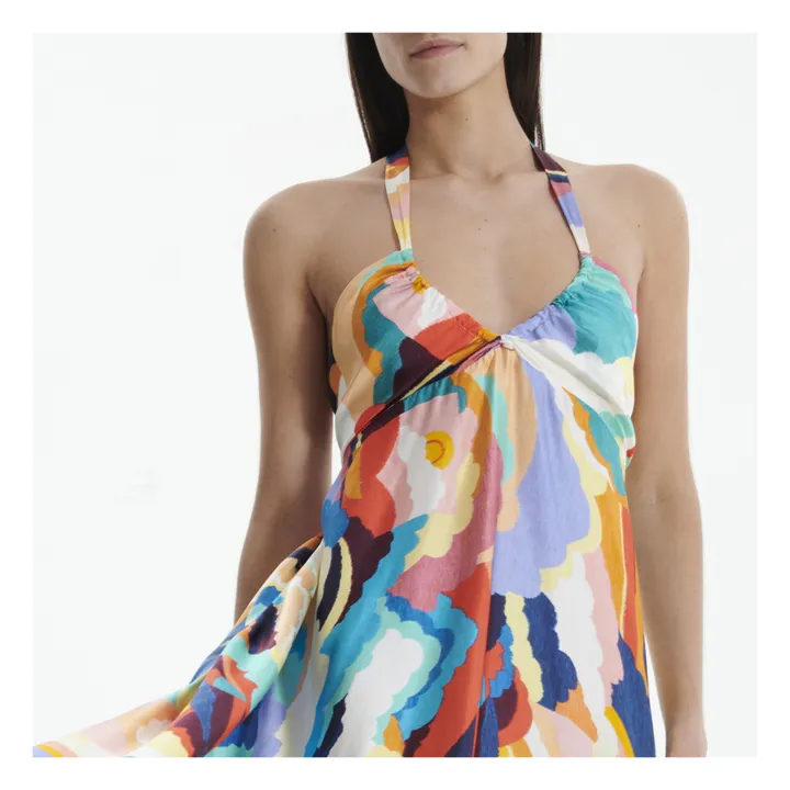 “Up Above in the Sky” Silk Satin Dress | Blue- Product image n°7