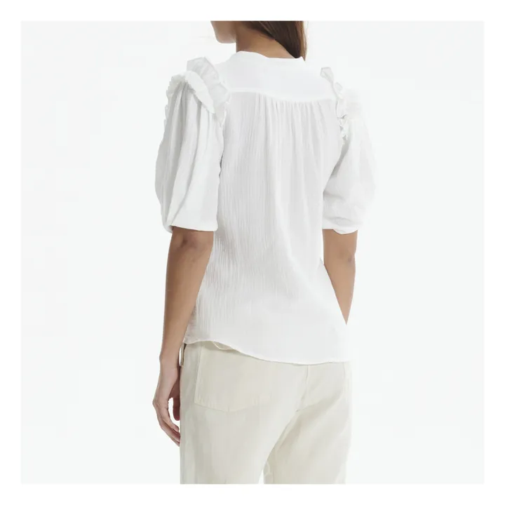 Harriet Gaze-Bluse aus Baumwolle | Weiß- Produktbild Nr. 5