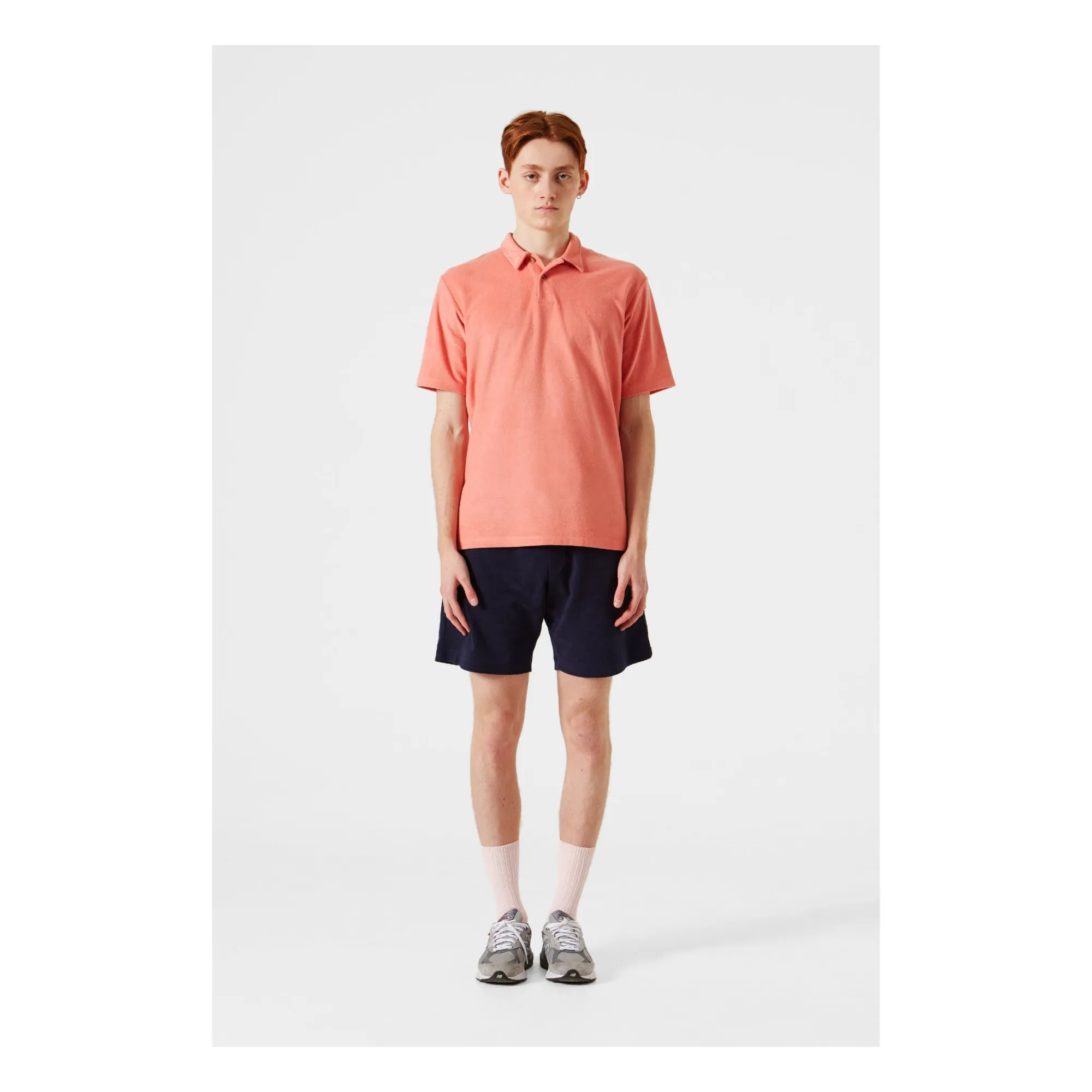 Edmmond Studios Pale Pink Terry Cloth Polo Shirt