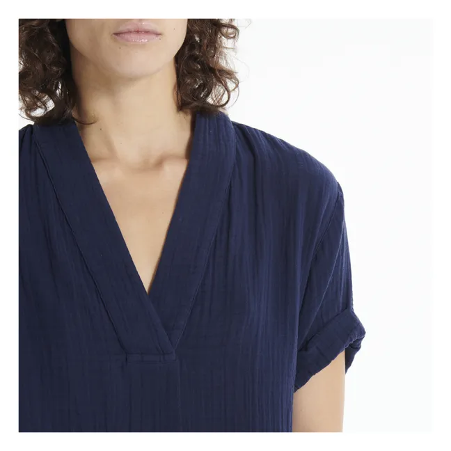 Top Avery Gaze de Coton | Bleu marine