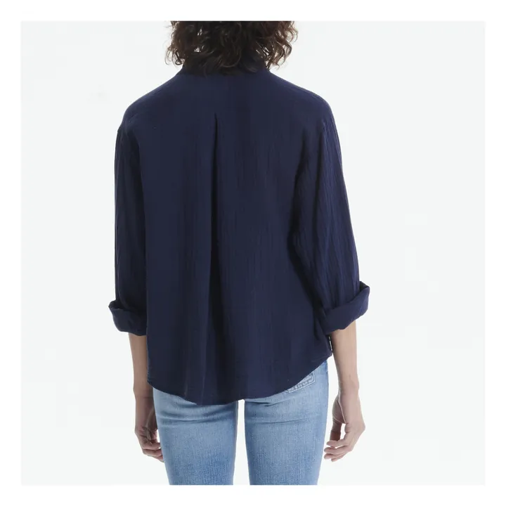 Camicia Finley, in garza di cotone | Blu marino- Immagine del prodotto n°2