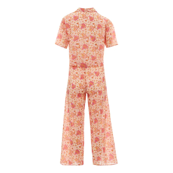 Esclusiva Alma Deia x Smallable Pyjama Party - Pigiama Camicia + Pantaloni Ginger - Collezione Donna | Ecru- Immagine del prodotto n°2