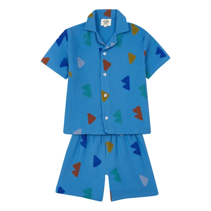 Esclusiva Bobo Choses x Smallable Pyjama Party - Camicia del pigiama Camicia + Pantaloncini Swan | Blu- Immagine del prodotto n°0