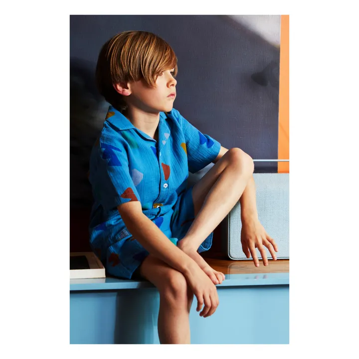 Esclusiva Bobo Choses x Smallable Pyjama Party - Camicia del pigiama Camicia + Pantaloncini Swan | Blu- Immagine del prodotto n°2