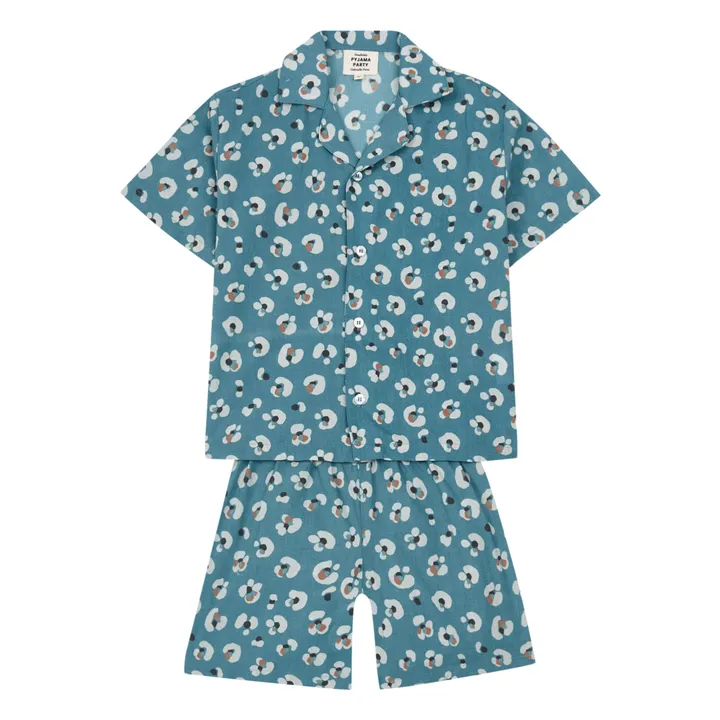 Exclusivität Gabrielle Paris x Smallable Pyjama Party - Pyjama Hemd + Shorts Swan | Blau- Produktbild Nr. 0
