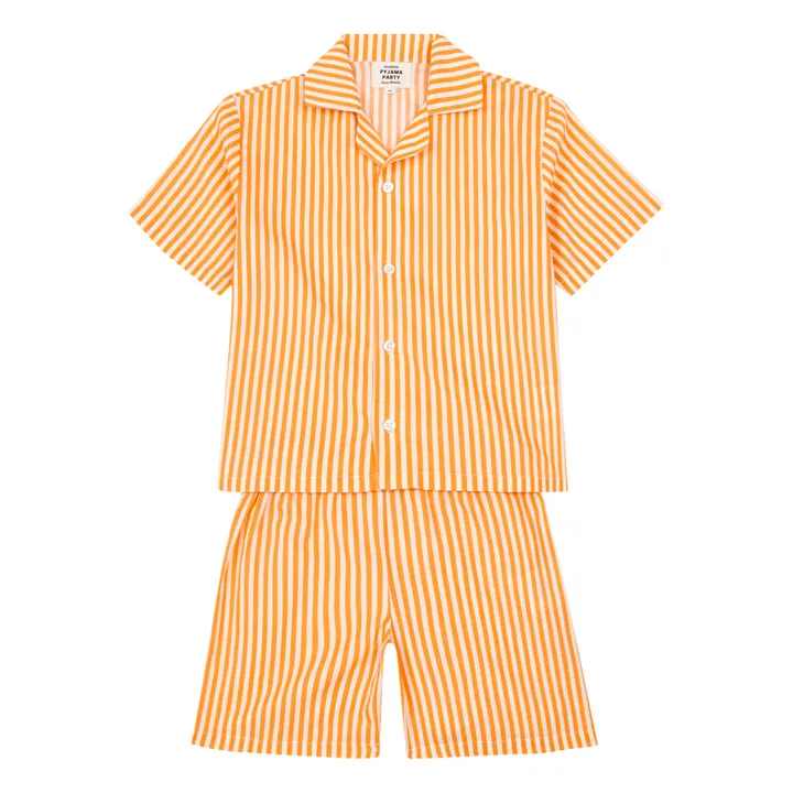 Exclusividad Suzie Winkle x Smallable Pyjama Party – Pyjama Chemise + Pantalón corto Swan | Naranja- Imagen del producto n°0