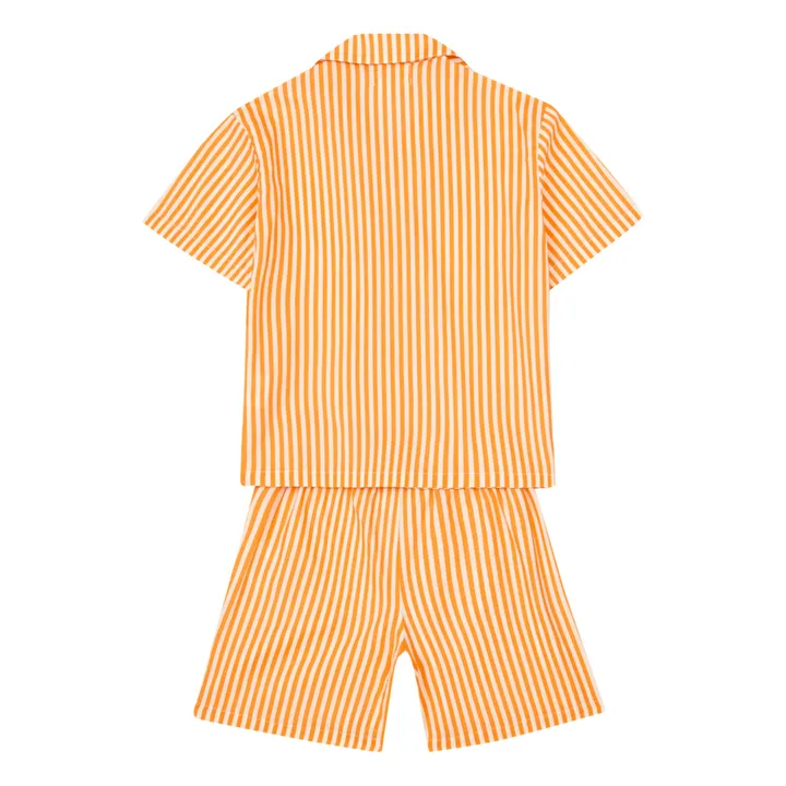 Exclusividad Suzie Winkle x Smallable Pyjama Party – Pyjama Chemise + Pantalón corto Swan | Naranja- Imagen del producto n°2
