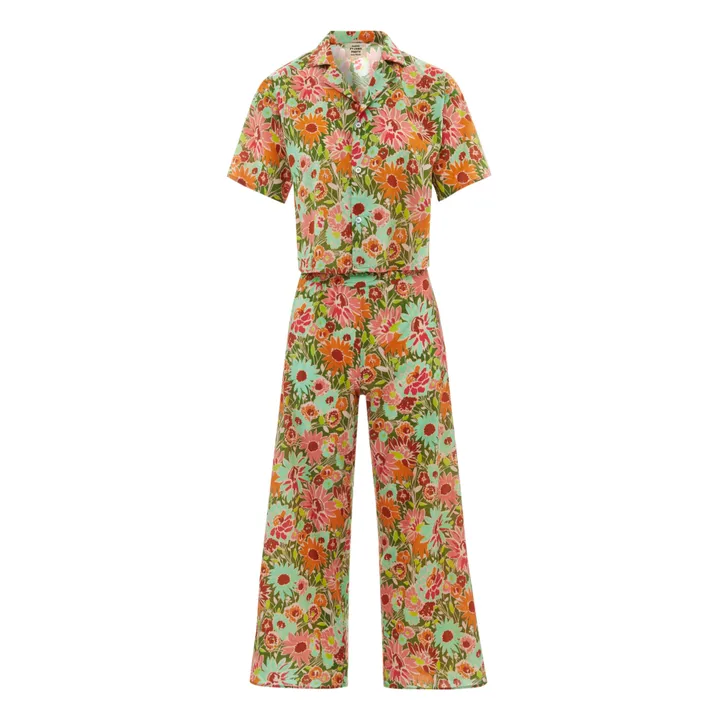 Exclusivité Suzie Winkle x Smallable Pyjama Party – Pyjama Chemise + Pantalon Ginger - Collection Femme  | Rose- Image produit n°0