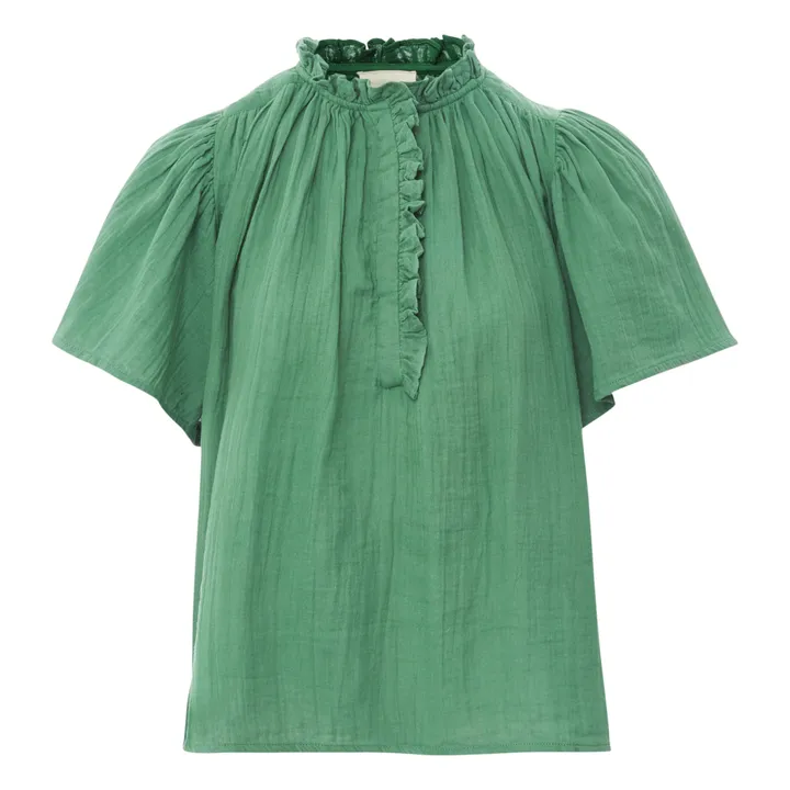 Blusa Seville gasa de algodón | Verde- Imagen del producto n°0