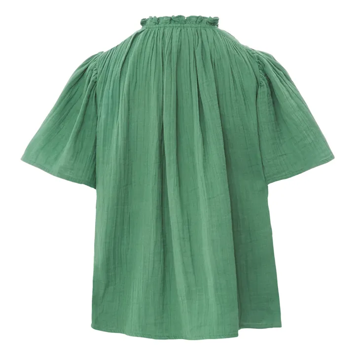 Blusa Seville gasa de algodón | Verde- Imagen del producto n°3