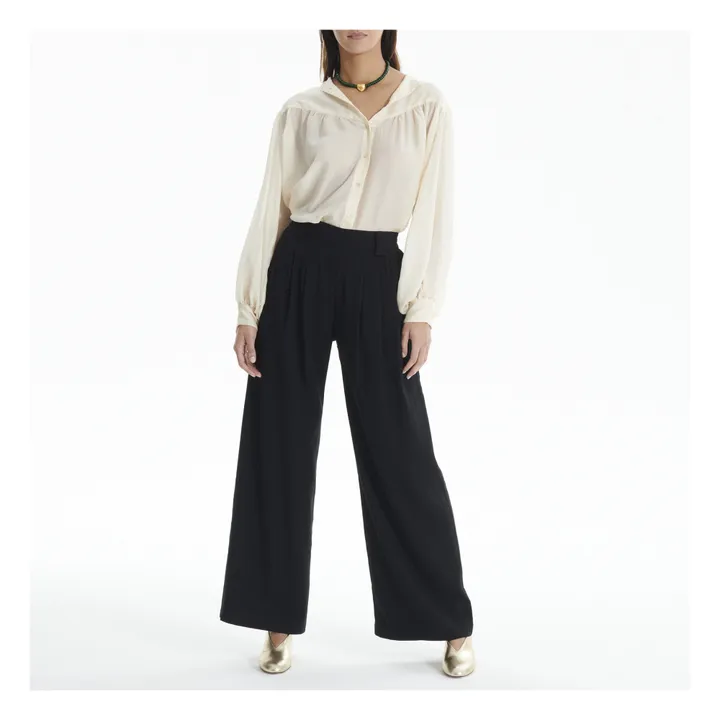 Pantaloni Lanzarote, in misto lino | Nero- Immagine del prodotto n°1