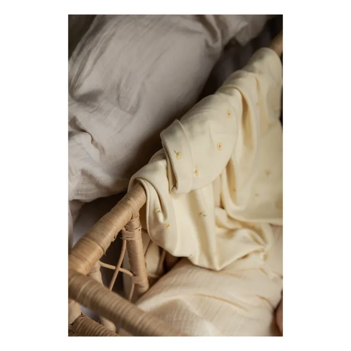 Decke aus Baumwolljersey Daisy  | Vanille- Produktbild Nr. 3