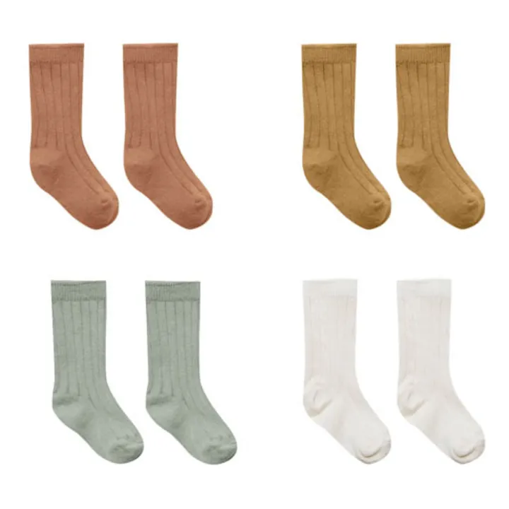 Set di 4 calzini, in cotone biologico | Ecru- Immagine del prodotto n°0