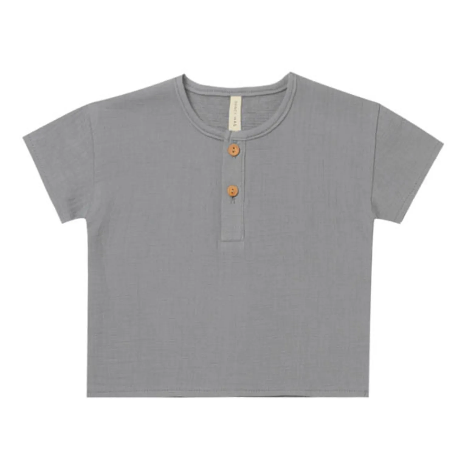 Quincy Mae Blue Organic Cotton Muslin Kurta Shirt