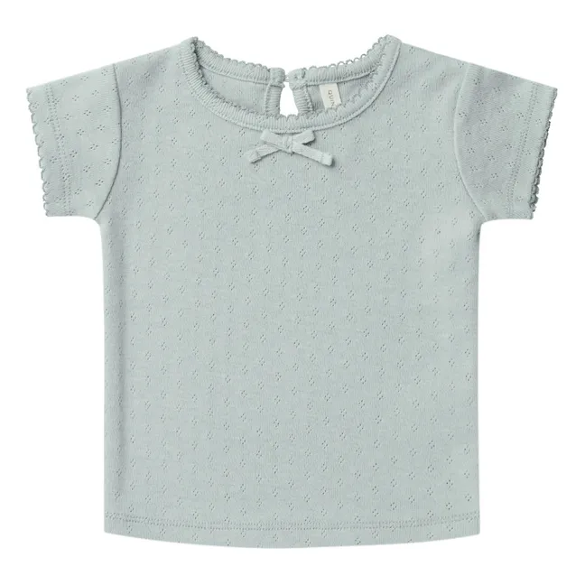 Camiseta de punto de algodón orgánico | Azul Cielo