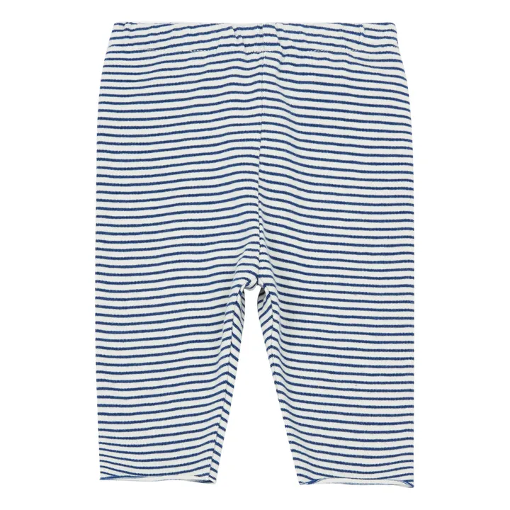 Jersey Striped Leggings | Navy blue- Product image n°0