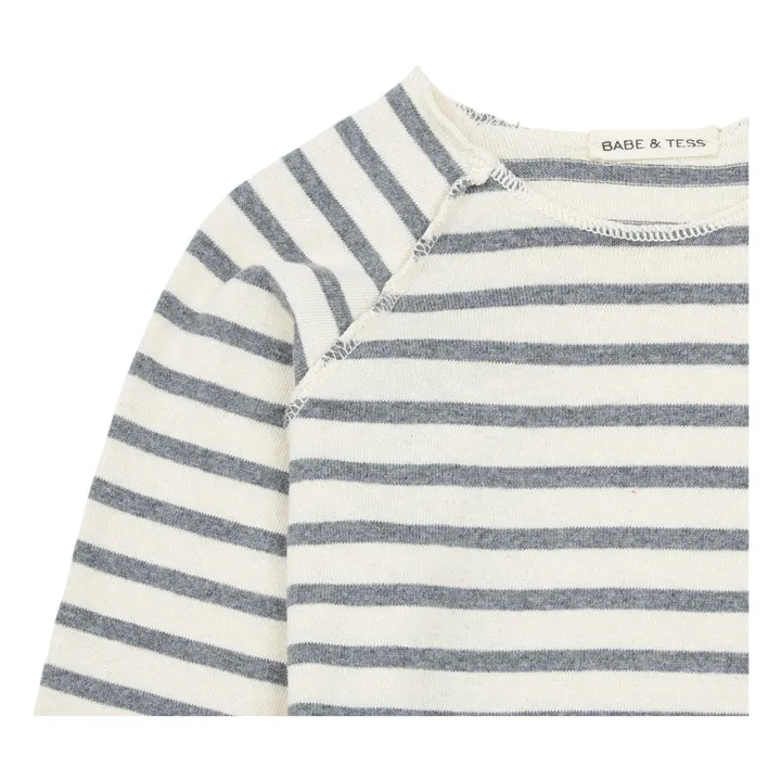 Gestreifter Sweatshirt | Grau- Produktbild Nr. 1