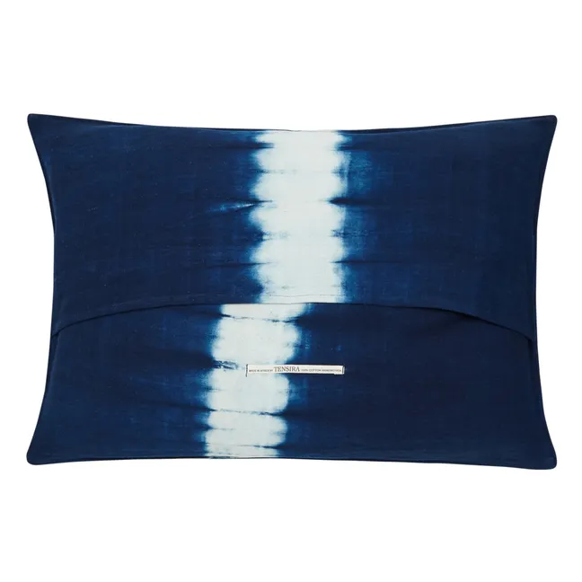 Housse de coussin en fibre naturelle | Bleu indigo