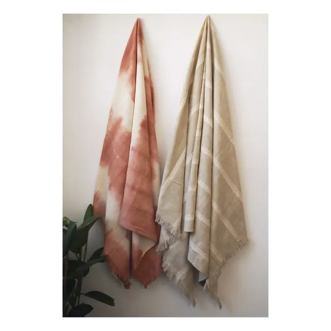 Drap de plage avec franges | Beige