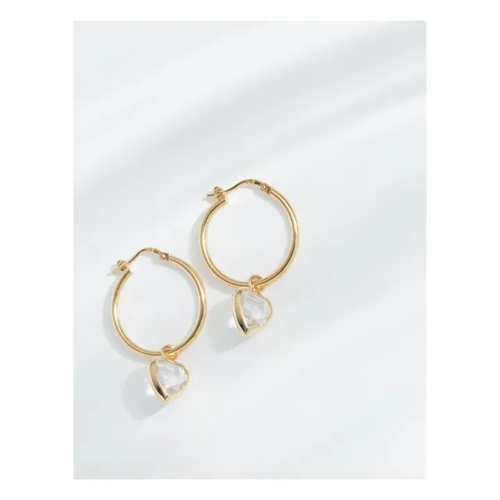 Niki Crystal Hoop Earrings | Gold- Product image n°2