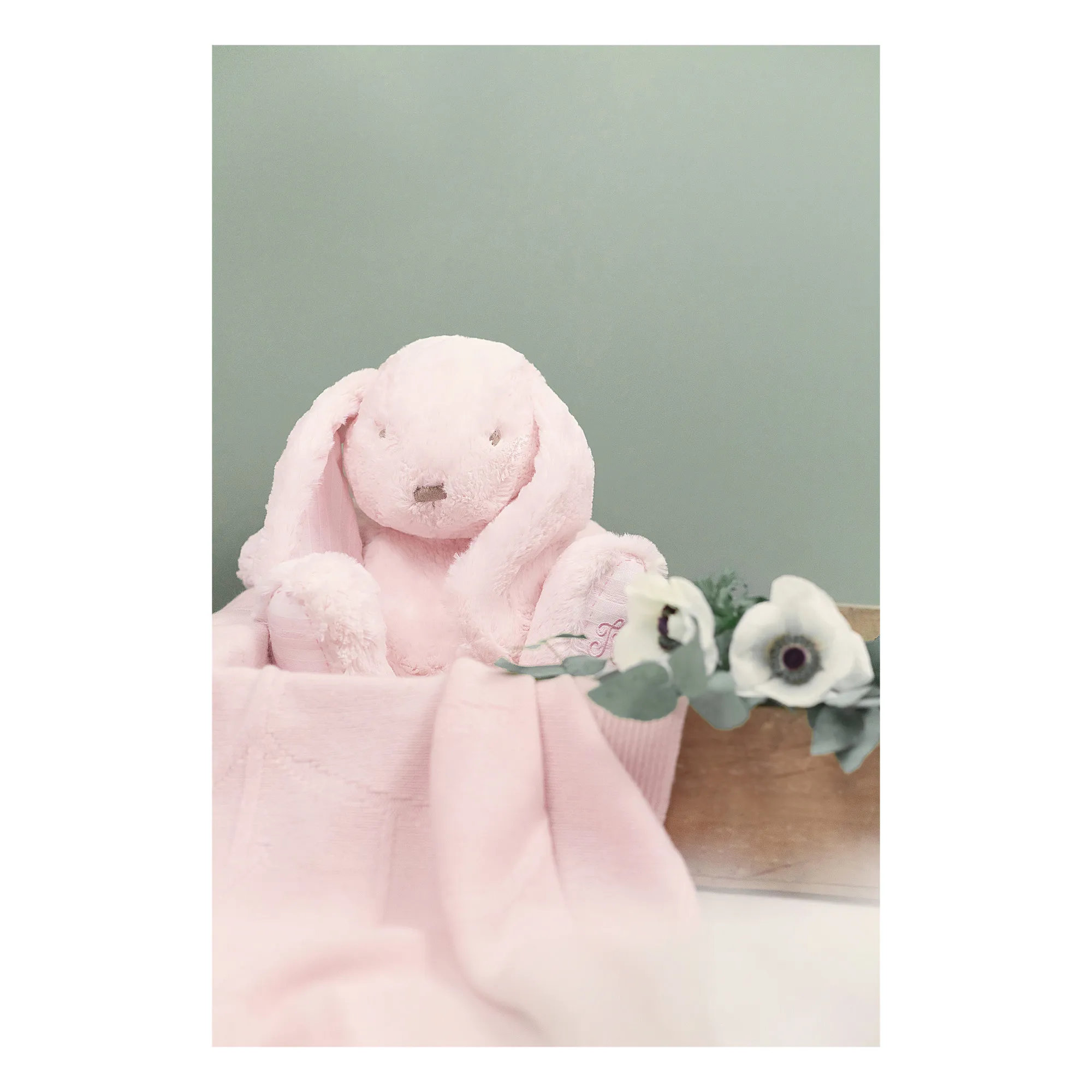 Doudou lange Augustin le lapin | Rose pâle- Image produit n°1