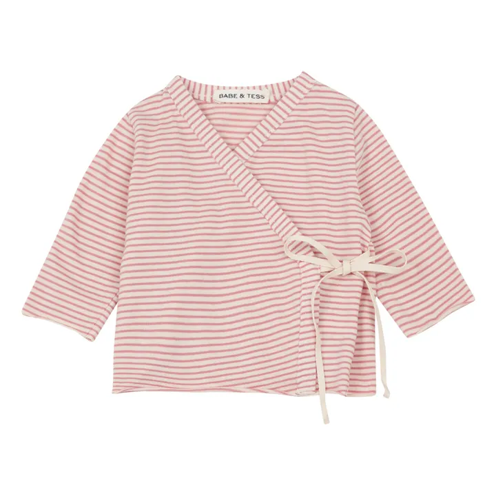 Striped Wrap Over Top  | Pink- Product image n°0