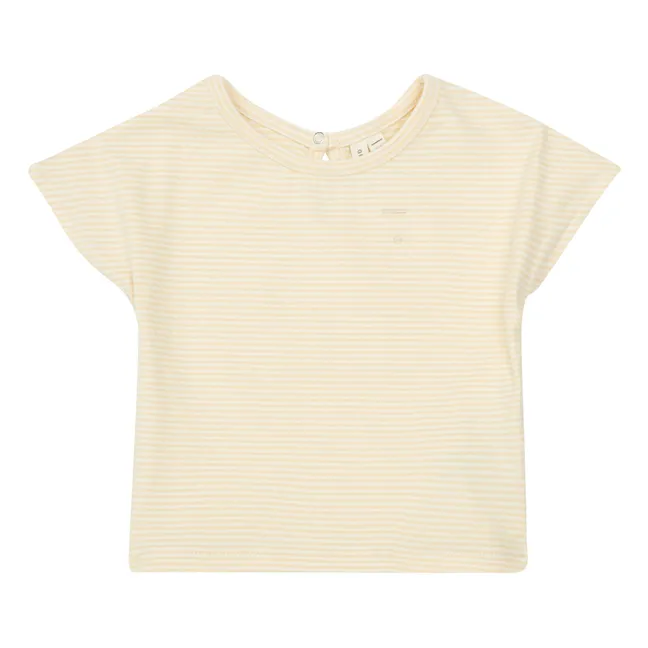 T-shirt Rayé Baby Coton Bio | Beige