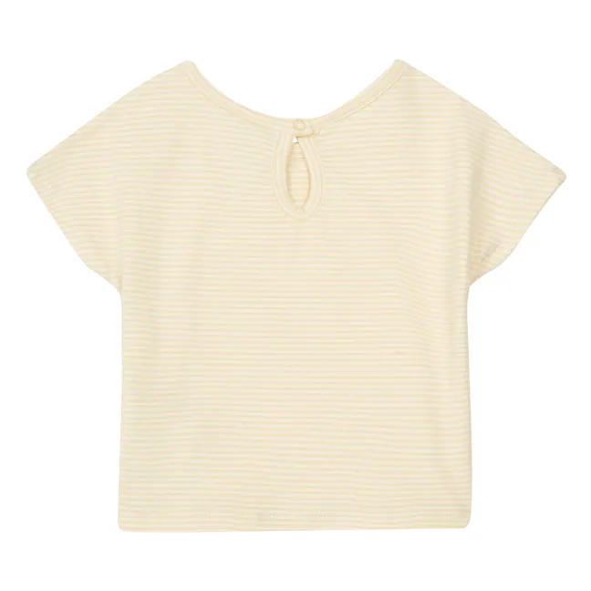 T-shirt Rayé Baby Coton Bio | Beige